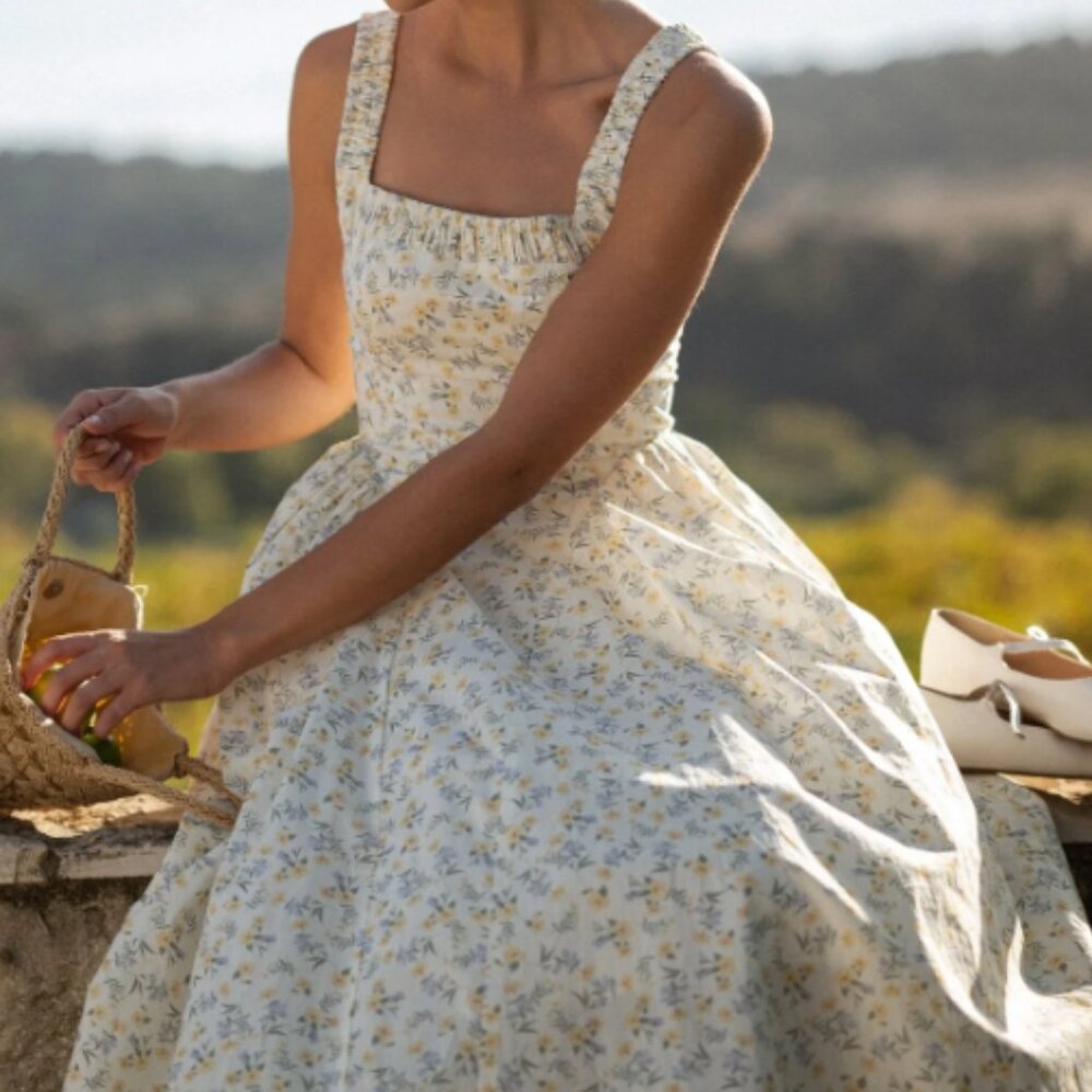 Boutique 1861 Cottage Yellow Floral Midi Dress| Mother's Day | Bridgerton - Picture 2 of 12